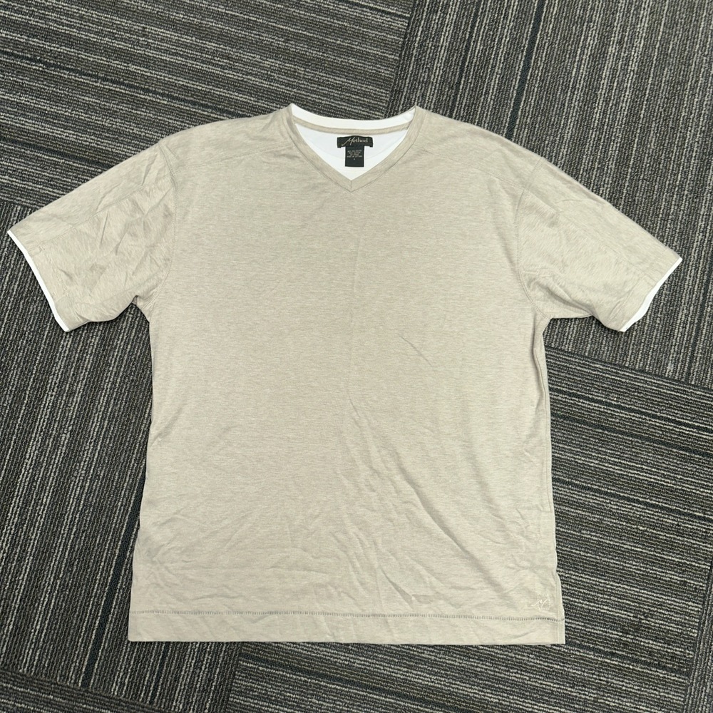 Method T Shirt Mens Size Large Tan Striped V Neck